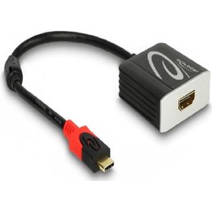 Delock USB Type-C naar (HDMI, 20 cm), Data + Video Adapter, Zwart