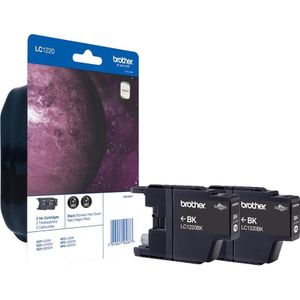 Brother LC1220BKBP2 inktcartridge 2 stuk(s) Origineel Zwart