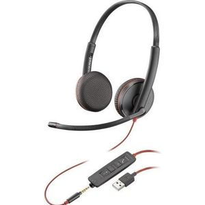 Poly Blackwire 3225 Stereo Wired Headset, USB-A, Black (Bedraad, USB-A), Kantoorheadset, Zwart