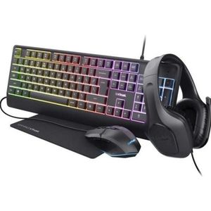 Trust Gaming GXT 792 Quadrox 4-in-1 Gaming Muis en Toetsenbord Kit, Italiaanse QWERTY Layout, Koptelefoon (IT), Toetsenbord