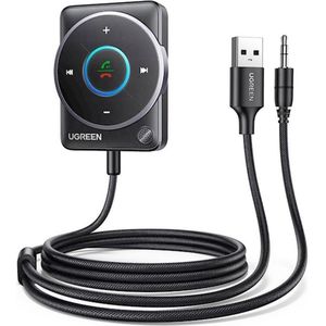UGREEN - Aux Bluetooth 5.4 Adapter - Bluetooth-ontvanger - Zwart - Compatibel met Autoradiosysteem