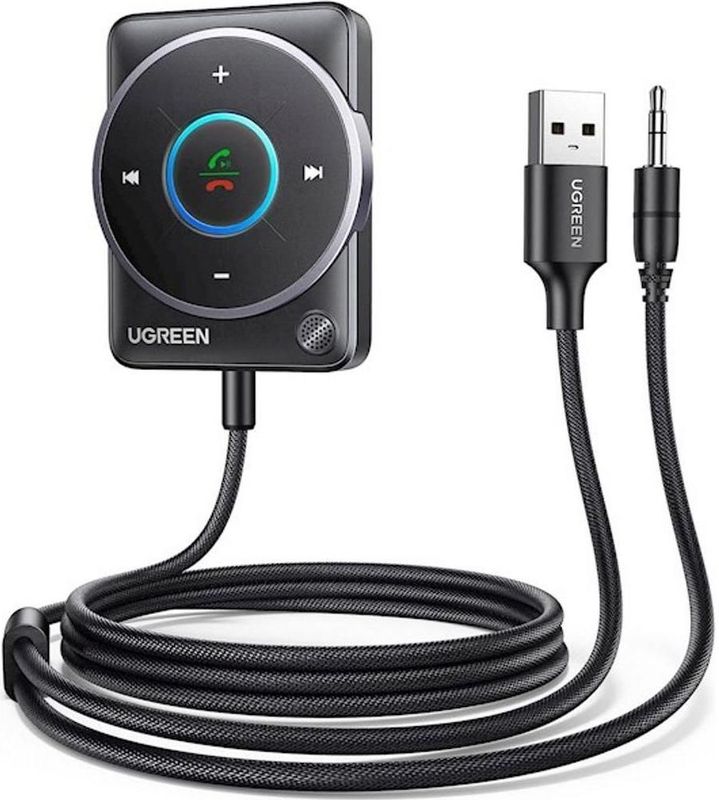 UGREEN - Aux Bluetooth 5.4 Adapter - Bluetooth-ontvanger - Zwart - Compatibel met Autoradiosysteem