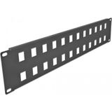 Delock - Patch Panel - 19 Inch - 24 Keystone Modules - 2U - Zwart - Metaal