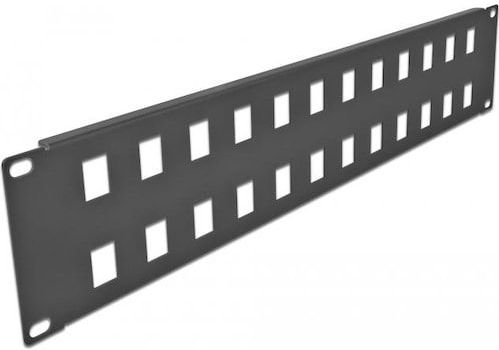 Delock - Patch Panel - 19 Inch - 24 Keystone Modules - 2U - Zwart - Metaal