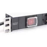 Digitus DN-19 PDU-7S 19 inch Stekkerdoos voor patchkast Geaarde contactdoos Met schakelaar