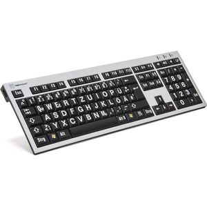 Logickeyboard XLPrint (DE, Bedraad), Toetsenbord, Zwart