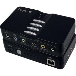 LogiLink USB Geluidsbox Dolby 7.1 (USB), Geluidskaart, Zwart