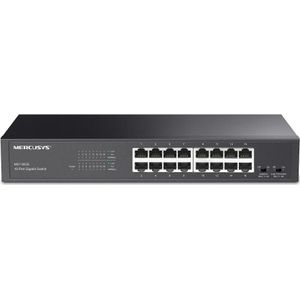 MS116GS - Ethernet Switch - Zwart - Metalen Behuizing - 16 Poorten