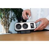 Brennenstuhl - Estilo Stekkerdoos - Zwart/Grijs - 2 Meter - 2+7 Contacten met Overspanningsbeveiliging