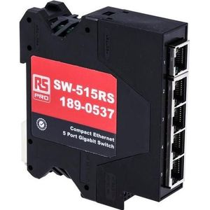 RS PRO Ethernet schakelaar, 5 x RJ45 / 1000Mbit/s voor DIN rails, 5 30V dc (5 ports), Netwerkschakelaar
