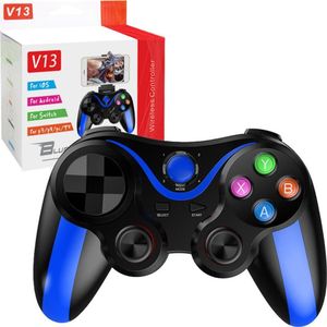 Techsuit - Wireless Controller (V13) - Bluetooth V4.0, 2.4G, 400mAh, Universal - Blue, Controller, Blauw
