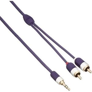 Furutech Jack 3,5 mm - RCA (Cinch) x2, 1,2 m lange paarse kabel (1.20 m), Audiokabel