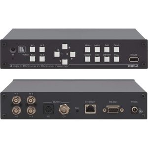 Kramer PIP-4 - Picture-in-Picture-Inserterter, Netwerkschakelaar, Zwart