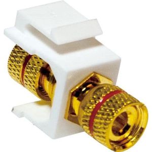 LogiLink Keystone connector poolaansluiting met schroefdraad rood, Kabels + Stekkers, Rood, Wit