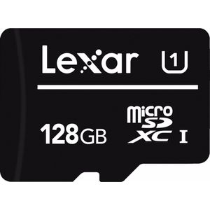 Lexar Hoogwaardige microSDCC-kaart (128 GB, microSDHC, U1, UHS-I), Geheugenkaart, Zwart, Wit