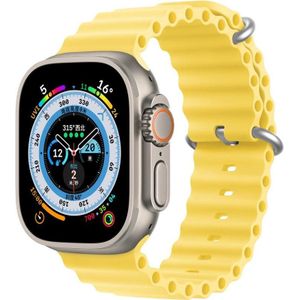 Dux Ducis Horlogebandje 8 / 7 / 6 / 5 / 4 / 3 / 2 / SE (45 / 44 / 42mm) Siliconen armband Y (44 mm, 45 mm, 42 mm, Silicone, Apple Watch Series 2, Apple Watch Series 3, Apple Watch Series 1, Apple Watch serie 4, Apple Watch serie 5, Apple Watch serie 6, Apple Watch Series 7, Apple Watch serie 8, Apple Watch Series 9, Apple Watch SE), Horlogebandjes, Geel