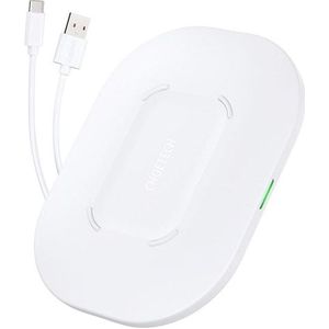 Choetech Qi 15W belaidis įkroviklis + USB laidas - USB Type C 1m baltas (T550-F-V2) (15 W), Draadloze laders, Wit