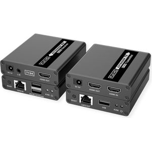 Value KVM uitbreiding via TP, USB + HDMI (1080P@60Hz) + audio, 70m, KVM schakelaars, Zwart