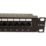 Patch Panel - 19 Inch - 24x RJ45 - CAT6 - UTP - Zwart - 1U