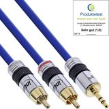 Premium 3,5mm Jack - Tulp stereo audio kabel / blauw - 25 meter
