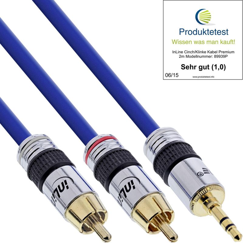 Premium 3,5mm Jack - Tulp stereo audio kabel / blauw - 25 meter