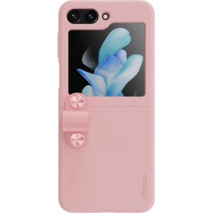 Nillkin Flex flip case met hanger en standaard voor Samsung Galaxy Z Flip 5 - Peach (Galaxy Z Flip5), Smartphonehoes, Oranje