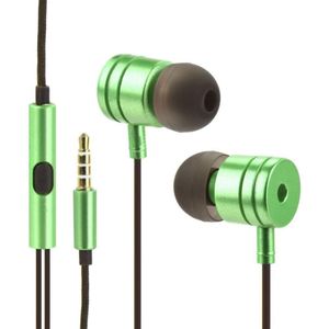 Partner Telecom Wired headphones OEM Wire earphones Jack 3,5 mm with microphone Mi metal box lime, Koptelefoon