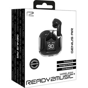 ready2music Genius Lucht, Koptelefoon, Zwart