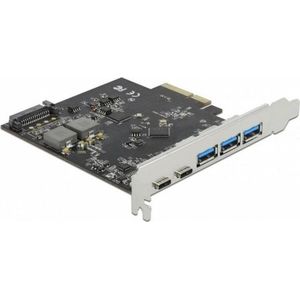 Delock - PCI Express x4 Card - 2 x USB Type-C™ en 3 x USB Type-A - SuperSpeed USB 10 Gbps