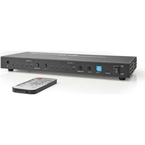 Nedis HDMI ™ Matrix Switch 4x 2-poorts poort(en) 4x HDMI™ Ingang 2x 3,5 mm / 2x HDMI™ Uitgang / (1 m, HDMI), Videokabel