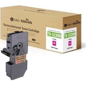 G&G, Toner, Toner vervangt Kyocera TK-5230M Compatibel Magenta 2200 pagina's Reborn remanu (M)