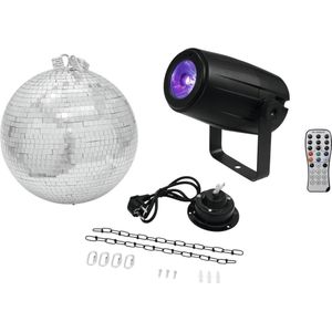 Eurolite Disco Bal Set LED (30 cm), Spiegelbol