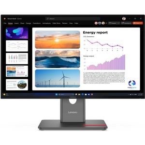 Lenovo ThinkVision P24Q-40 (2560 x 1440 pixels, 23.80"), Monitor, Zwart