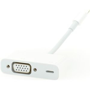 Apple Lightning naar VGA Adapter (Bliksem, D-Sub 9 Pen), Adapter voor mobiel apparaat, Wit