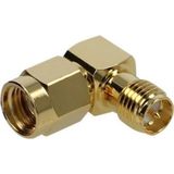 RP-SMA (m) - RP-SMA (v) haakse adapter - 50 Ohm / 10 GHz