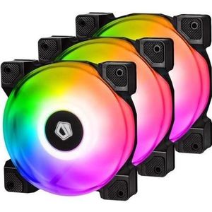 ID-Cooling Set of 3 fans DF-12025 120mm aRGB lighting (120 mm, 3 x), PC ventilator