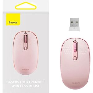 Baseus - F01B - Draadloze Muis - Roze - Tri-Mode 2.4 G BT5.0 1600 DPI
