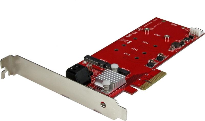 StarTech - 2x M.2 NGFF SSD RAID Controller Kaart - PCIe - 2x SATA III Poorten
