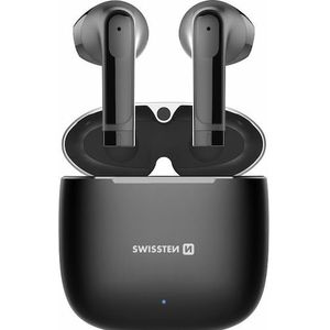 Swissten ALUPODS PRO TWS Bluetooth stereo-uitgang met microfoon (Draadloze), Koptelefoon, Zwart