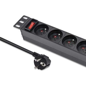 Qoltec Steckdosenleiste für RACK 10 1U, 16A, PDU, 4xFRENCH, 1.8, UPS accessoires