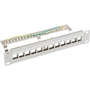 Lanberg PPKS-9212-S - 1U - 12-poorts patchpaneel, Server accessoires, Grijs