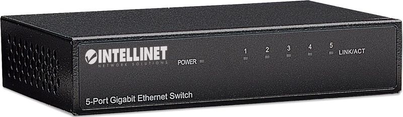 Intellinet Poort Gigabit Schakelaar (5 Havens), Netwerkschakelaar, Zwart