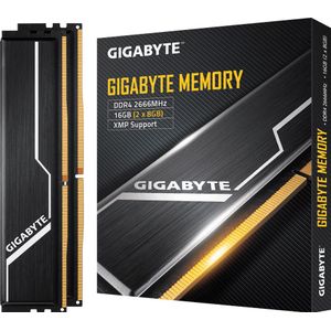 Gigabyte GP-GR26C16S8K2HU416 (2 x 8GB, 2666 MHz, DDR4 RAM, DIMM 288 pin), RAM, Zwart