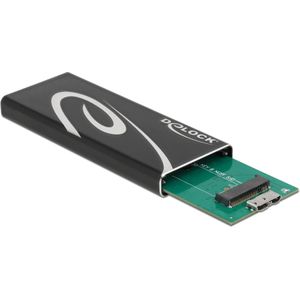 Delock Externe behuizing SuperSpeed USB voor M.2 SATA SSD Sleutel B (M.2), Harddisk behuizing, Zwart