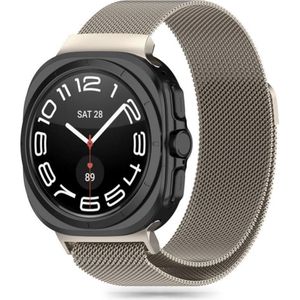 Tech-Protect MilaneseBand voor Samsung Galaxy Watch Ultra (47mm) - Beige (Roestvrij staal, Galaxy Watch Ultra), Horlogebandjes, Beige