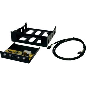 Exsys Ex 1174 Hub 4 x Hi-Speed USB (USB-B, 4 ports), Docking station + USB-hub, Zwart