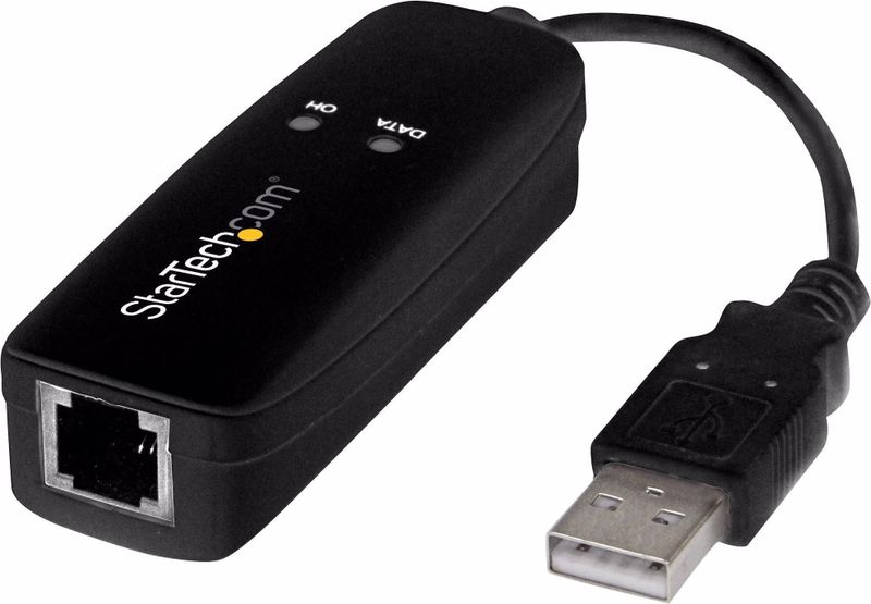 StarTech.com USB 2.0 Fax Modem, 56K Externe Hardware Dial Up V.92 Modem/Dongle/Adapter, Computer/Laptop Fax Modem, USB naar Telefoonaansluiting, USB Data Modem, Netwerk Fax/CMR/POS