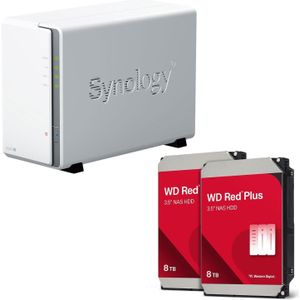 Synology - DiskStation DS223J - NAS-server - 2-bay - Lege Behuizing - Inclusief 16TB WD Red Plus Harde Schijf