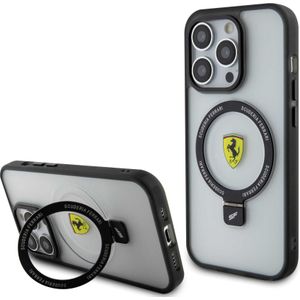Ferrari FEHMP15LUSCAH iPhone 15 Pro 6,1"" transparante hardcase Ring Stand 2023 Collectie MagSafe (iPhone 15 Pro), Smartphonehoes, Transparant