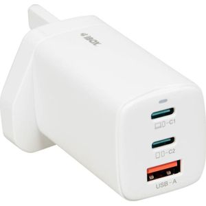 iBox C-65 Weiss GaN 65W Universal-Ladegerät UK-Stecker (65 W), USB-lader, Wit